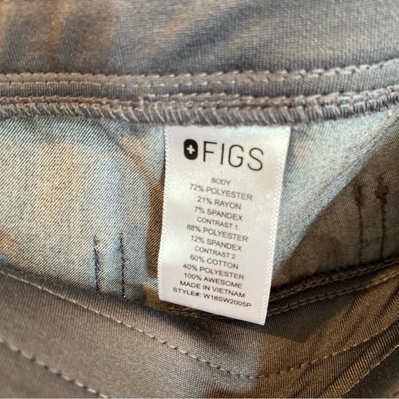 Figs Zamora Jogger Scrub Pant Nurse Gray Womens Size Large Petite - Picture 4 of 7